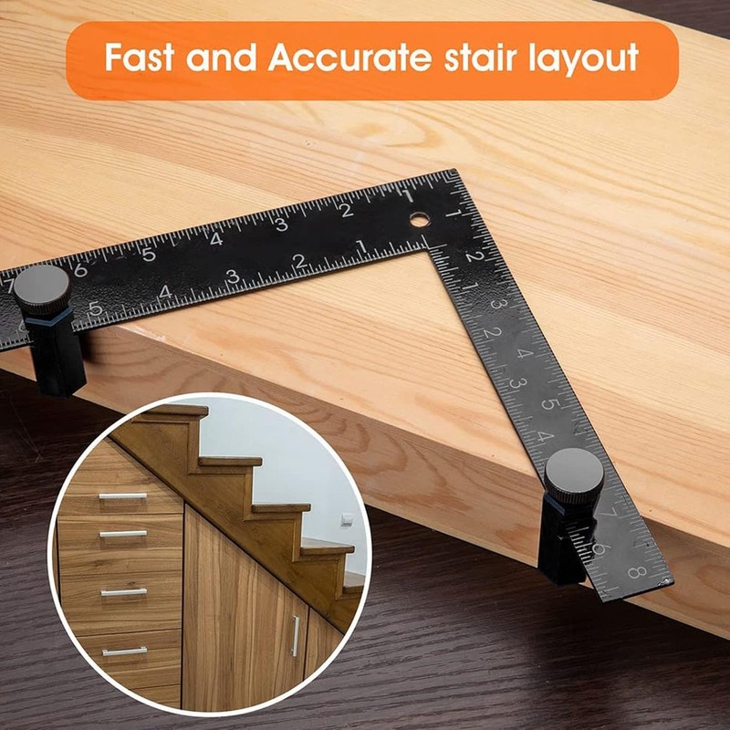 Tall Stair Gauges for Framing Square with Holder and Hook,