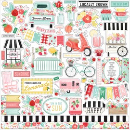 Carta Bella Paper Company Summer Market Element sticker, red, pink, green, yellow, black, teal