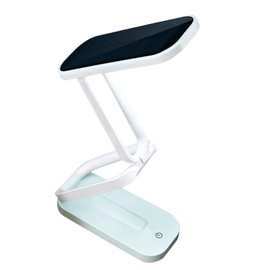 keeda - Lámpara de computadora solar plegable, portátil, regulable, con puerto de carga solar y USB, para estudiantes de noche, lámpara de mesa inalámbrica para oficina, recámara, viajes, emergencia