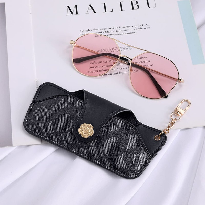 WOMLEX PU Leather Glasses Case Sunglasses Case Portable Glasses Case,