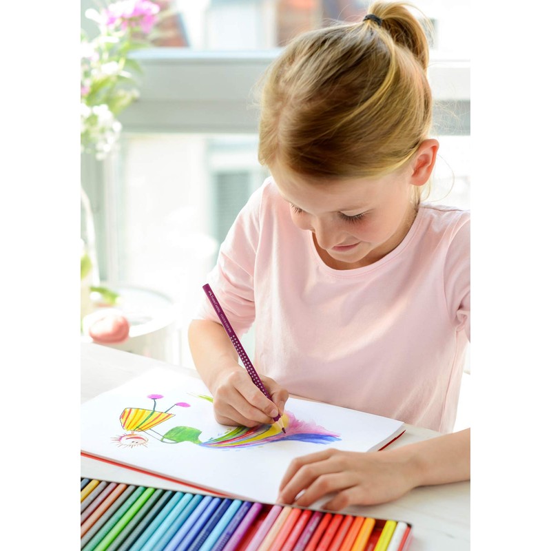 Faber-Castell 112412 Colour Grip Coloured Pencils, Set of 12, Cardboard