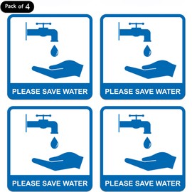 dealzEpic - Please Save Water Sign Stickers - Self Adhesive Peel and Stick Decals