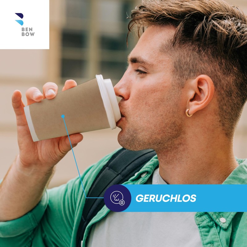 BenBow 20 x 400 ml Disposable Paper Thermal Cups for