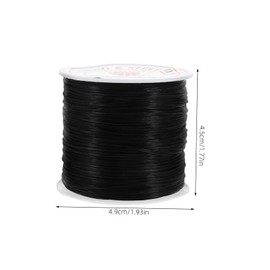 DECHOUS 1 Roll Elastic Hair Extension Cord Durable Beading String for DIY Crafts Hair Weaving Styling Comfortable Fit Tightness Black Color Elasticity