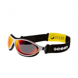 Ocean OCN-12201-3 Floating Sunglasses, Goggle Shape, UV Protection, Impact Resistant Coated Lens, Recycled Material, White (Polarized Red REVO Lenses)