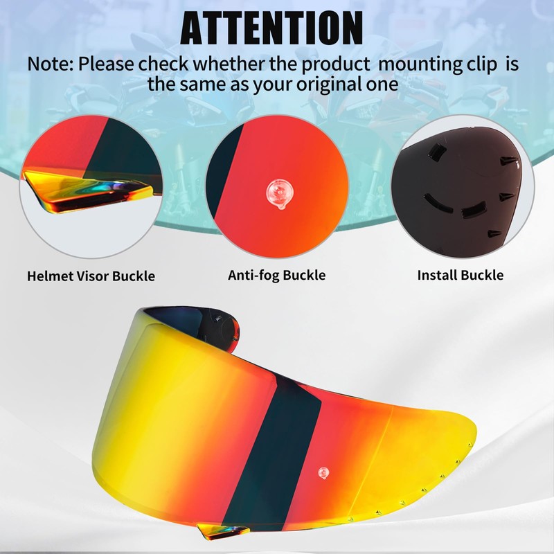 JQF Gear Motorcycle Helmet Visor Compatible with Z7 Replacement Face