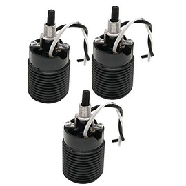 Phenolic (Bakelite) Threaded Medium Base E26 Fixture Socket with 10cm Wire, TWDRTDD US E26 Standard Lamp Holder (with Rotary Switch,Black)