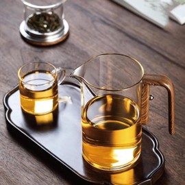 Enchanti Tea Pot, Enchantipot Magic Tea Pot, Water Separation Glass Teapot with Wooden Handle, New Press Control Tea Pot for Blooming Tea (500ml/17.6oz)