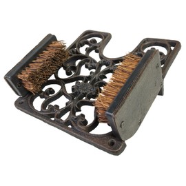 Lulu Decor, Cast Iron Boot Scraper with Brush, Antique Black