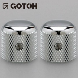 GOTOH NEW (2) Gotoh Control Knob Metal DOME Bass/Guitar for 1/4 inch USA pots CHROME