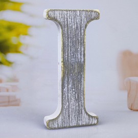 WOODOUNAI 8 Inch Wood Letters Unfinished Rustic Wood Letters for Wall Decor Decorative Standing Letters Slices Sign Board Decoration for Craft Home Party Projects (I)