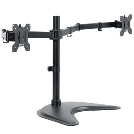 VIVO Dual Ultrawide Monitor Mount, Free-Standing Desk Stand for 2 Screens up to 38 Inches, Heavy-Duty Adjustable Arms, Max VESA 100x100mm, Black, STAND-V038F