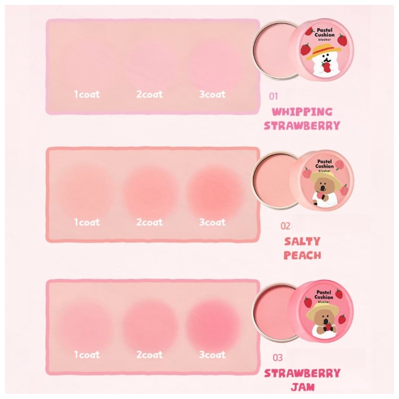 THE FACE SHOP Pastel Cushion Blusher 5g [Dinotang Edition], Shade:02