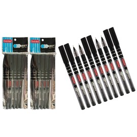 Goldex Klassy BLACK 10 x 0.7mm Fine Tip Ballpoint Pens Smooth Effortless Writing