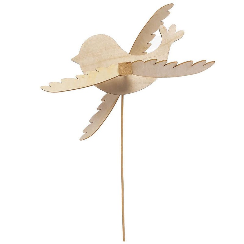Baker Ross FC689 Bird Wooden Windmill Kits - Pack of