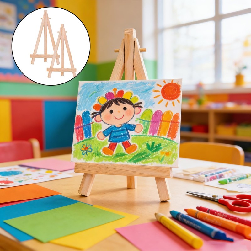 2Pcs Mini Easels Stand,Small Wooden Easel Canvas Stand for Display