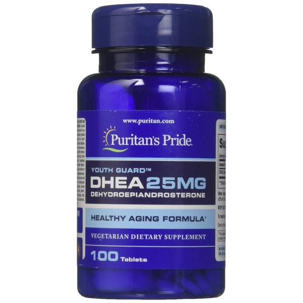 Puritan's Pride Dhea, 25 Mg (100 Tabs), 100 Count (Pack of 1)