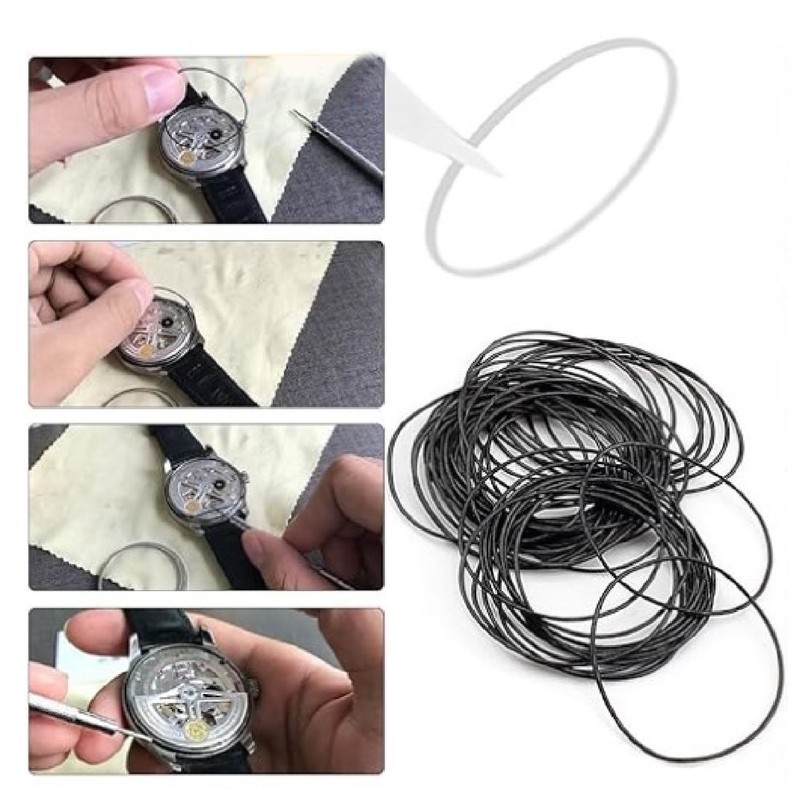 1900PCS O Ring Watch Back Gasket Rubber Washers Set 0.5mm