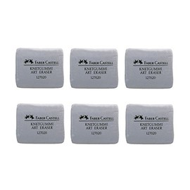 Faber Castell Art Eraser rubber eraser for artists, pack of 6, grey