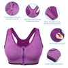 Women's Zip Front Sports Bra Wireless Post-Surgery Bra Zipper Closure
