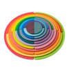 MERRYHEART Wooden Rainbow Semicircle Stacker Toys, 11Pcs Semicircle Pastel Rainbow