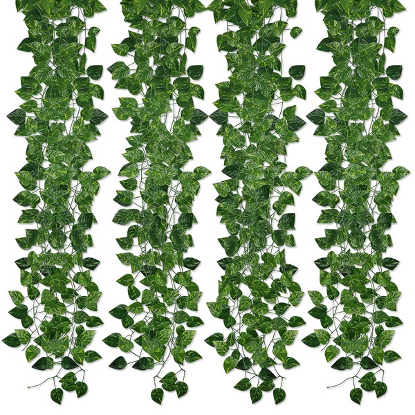 Kalolary 258FT 36 Stands Artificial Ivy Garland Scindapsus Leaf Vines
