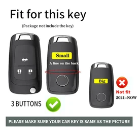 ontto 3 buttons Car Key fob Cover fit for Chevy Cruze Aveo Trax Sail Malibu Captiva for Opel Vauxhall Astra J Corsa Insignia Mokka Smart Key holder case PC Shell keyring keychain accessories Black B