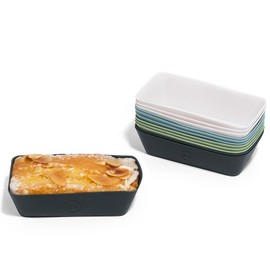 The Silicone Kitchen Silicone Individual Mini Loaf Pans - Reusable, Non-Toxic, BPA Free, Dishwasher Safe, Bento Box Accessories (12 Pack, Navy, White, Blue, Green)