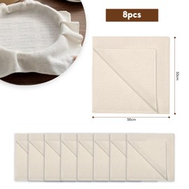 Straining Cloth, Pack of 8 Cheese Cloth, 50 x 50 cm, Cotton Filter Cloth for Straining, Cheesecloth Linen Cloth, 100% Natural Cotton Cloth for Nut Milk, Cheese Making, Juice and Soup