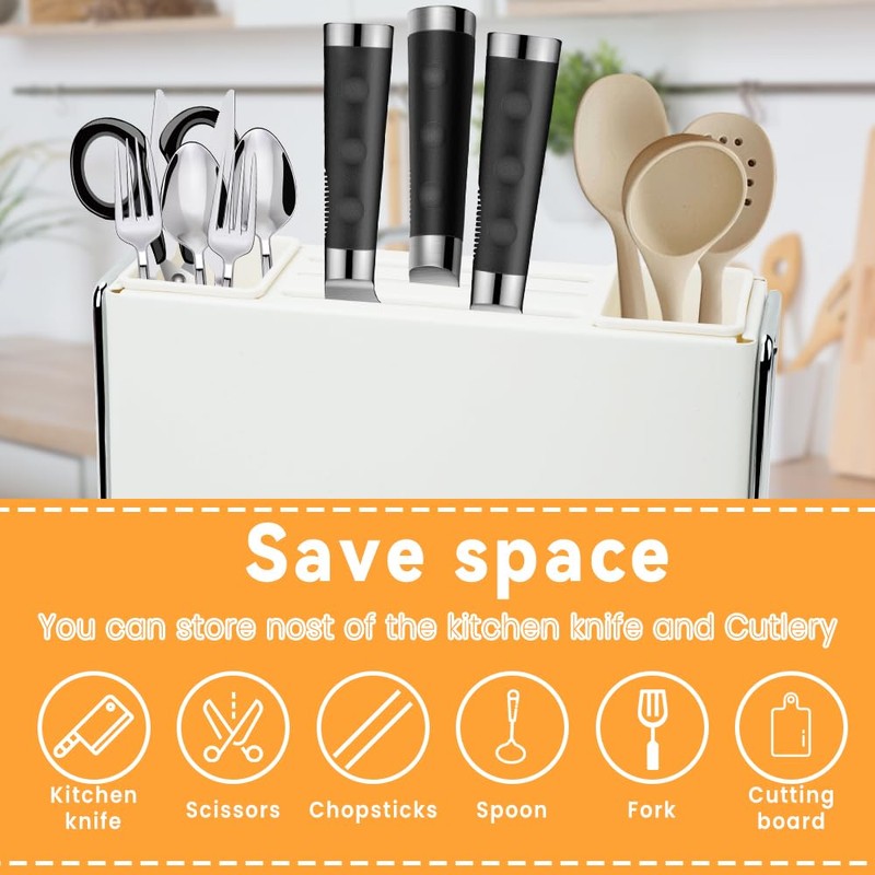 HMIEPRS Knife Holder, Knife Block Multifunctional Large Capacity with Cutting