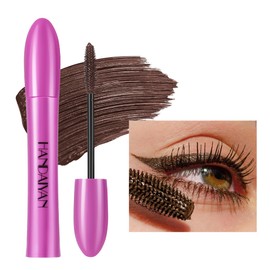 GL-Turelifes Colourful Mascara, Colourful Fibre Mascara, Charming, Thick Brush, Curling, Durable Mascara with Thick and Long Eyelashes, Waterproof and Smudge-proof (#9 Brown, Pieces)