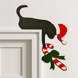 2024 New Wooden Christmas Door Toppers Decor, 8 Inch Top Door Frame Corner Sign Decorations, Funny Holiday Home Frame Party Ornament Windows Walls DIY Craft Christmas Wall Signs For Home Decor