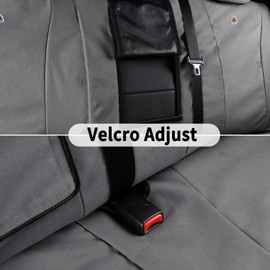 Coverado Rear Car Seat Covers, Waterproof Canvas Seat Protector for Car Seat Cushions for Kids & Dogs, Seat Covers Compatible with 2015-2026 Ford F150&2017-2026 Ford F250 F350 F450(Gray, 2PCS)