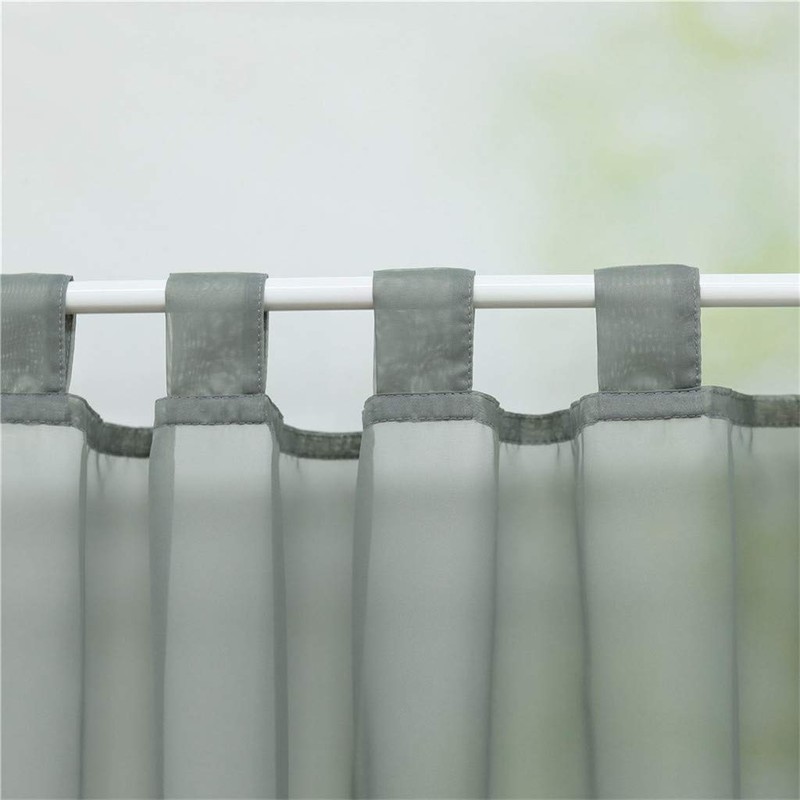 ESLIR Window Net Curtain with Loops, Kitchen Bistro Curtains, Transparent