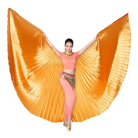 Nimiman - Disfraz de danza del vientre profesional egipcia para mujer, con varillas, color naranja