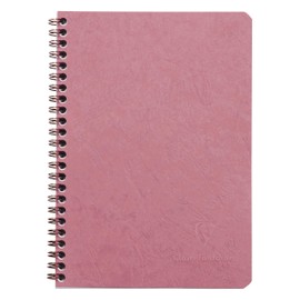 Clairefontaine 785666C Spiral Notebook Age Bag DIN A5 14.8 x 21 cm with 3 Pockets 60 Sheets Lined 90 g Dusky Pink Pack of 1