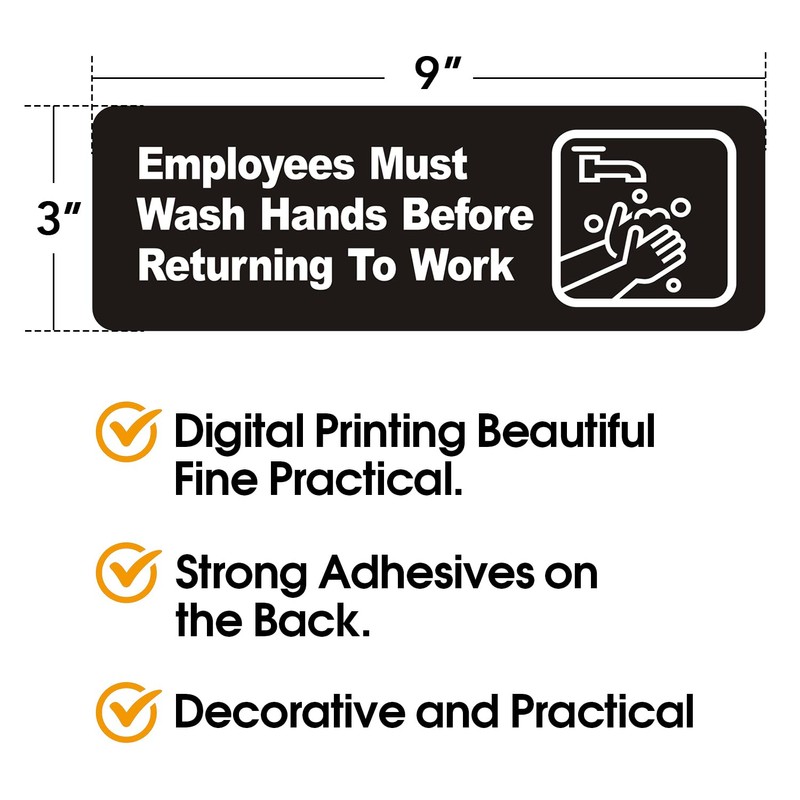 Faittoo Employees Must Wash Hands Before Returning to Work Sign,