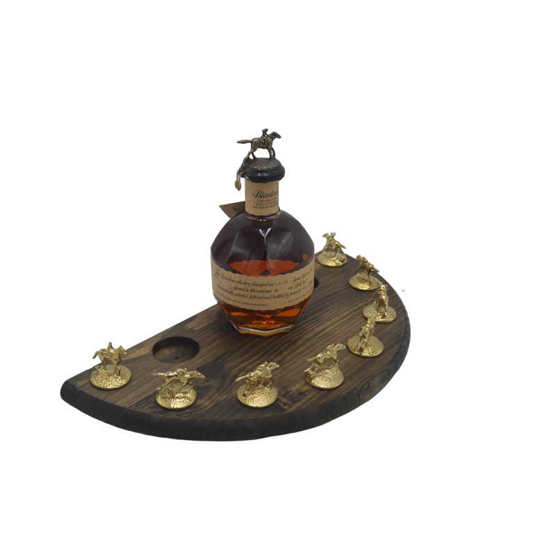Bourbon Cork Display Half Moon Shape With Light and Glass