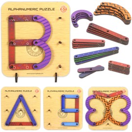 Butterfly EduFields Butterflyedufields Wooden Alphabet Puzzle, Educational Toys for Kids 3-5 Years, ABC Numbers Shapes, Montessori Building Blocks