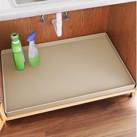 FLATO Under Sink Mat for Kitchen Waterproof - 34" x 22", Silicone Under Sink Liner, Cabinet and Shelf Protector, Kitchen Organizers and Storage, Bathroom Sink Drip Tray