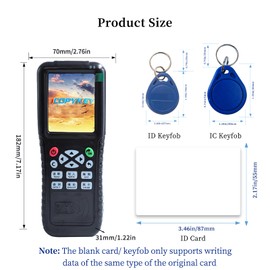 Tqsbeyah RFID Reader Writer X100 RFID Copier Multi-Frequency Smart Card Reader ID IC Elevator Card RFID Writer for Access Control System with 125khz T5577 Key Fobs/Cards and 13.56mhz IC Key Tags