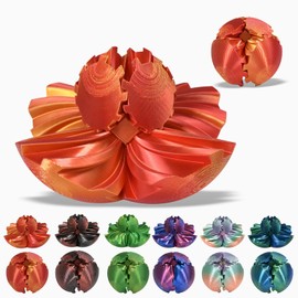 KyooteLfv 3D Printed Gear Ball, Gear Sphere Fidget Toy Stress Relif Toy for ADHD, Anxiety Relaxing Toy for Adults at Work/Study/Travel, Twisted Red-Gold