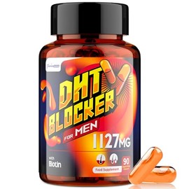 DHT Blocker for Men 1127mg, Advanced Hair Growth Supplement in Liquid-Filled Capsules, with Biotin, Vitamins & Herbal Complexes