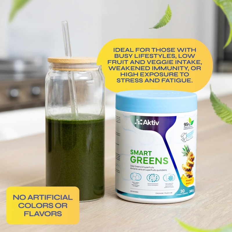 Aktiv Greens Supplement – Pineapple | 95% Organic Ingredients |