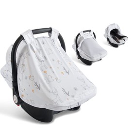 Baby Car Seat Cover, Soft Sun Shade Cover, Breathable Comfortable Privacy Carseat Canopy Protect for Newborn Infant Boys Girls (Animals)