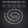 Silver Chain for Men, 3.5mm 925 Sterling Silver Figaro Chain