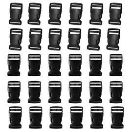 HUAZIZ Pack of 30 Plastic Click Fastener Clip Fastener Buckle for 25 mm Webbing Replacement Buckle Repair, Sewing Accessories, Side Buckle, Black, Pack of 30 click fasteners, 55 mm x 30 mm
