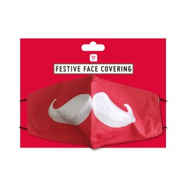 Talking Tables Christmas Themed Red Fabric Santa Face Mask Covering | 100% Cotton, Machine Washable, Adjustable | One Size, Novelty, Xmas Gift, Present, Festive, Travel, Shopping, Seasonal