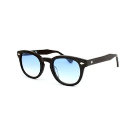 XLAB 8004 Sonnenbrille im Moscot-Stil, Unisex, 48mm, Schwarz/blau schattiert