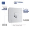 BG Electrical fbs12 Screwless Flat Plate Single Light Switch, Brushed